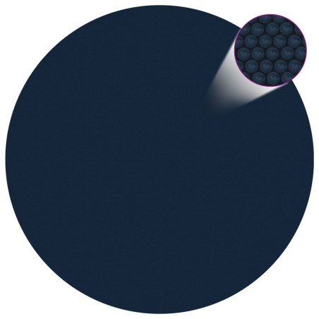 vidaXL Cubierta solar de piscina de PE flotante negro y azul 356 cm