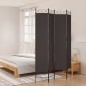 vidaXL Biombo divisor de 4 paneles de tela marrón 160x220 cm vidaXL Biombo divisor de 4 paneles de tela marrón 160x220 cm