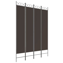  vidaXL Biombo divisor de 4 paneles de tela marrón 160x220 cm
