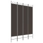 vidaXL Biombo divisor de 4 paneles de tela marrón 160x220 cm vidaXL Biombo divisor de 4 paneles de tela marrón 160x220 cm