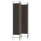 vidaXL Biombo divisor de 4 paneles de tela marrón 160x220 cm vidaXL Biombo divisor de 4 paneles de tela marrón 160x220 cm