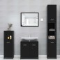 vidaXL Juego de muebles de baño 4 piezas madera ingeniería negro