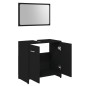 vidaXL Juego de muebles de baño 4 piezas madera ingeniería negro