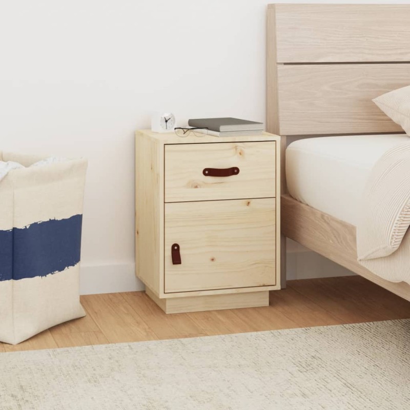 vidaXL Mesita de noche madera maciza de pino 40x34x55 cm vidaXL Mesita de noche madera maciza de pino 40x34x55 cm