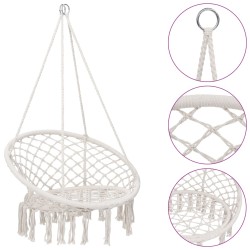 vidaXL Silla colgante hamaca columpio 80 cm beige