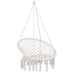 vidaXL Silla colgante hamaca columpio 80 cm beige
