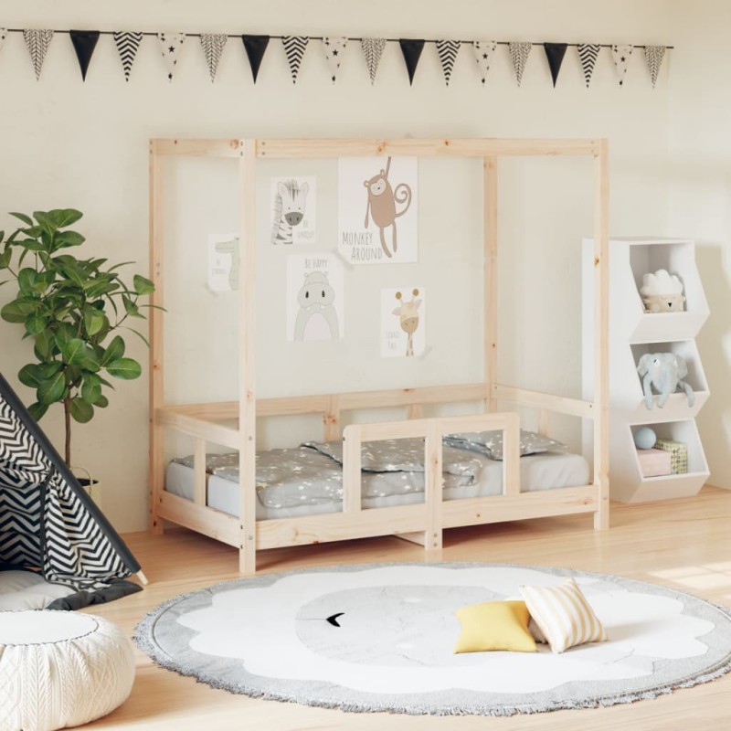 vidaXL Estructura de cama para niños madera maciza de pino 70x140 cm vidaXL Estructura de cama para niños madera maciza de pino 70x140 cm