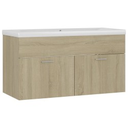 vidaXL Mueble con lavabo madera de ingeniería roble Sonoma