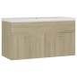 vidaXL Mueble con lavabo madera de ingeniería roble Sonoma vidaXL Mueble con lavabo madera de ingeniería roble Sonoma