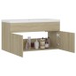 vidaXL Mueble con lavabo madera de ingeniería roble Sonoma vidaXL Mueble con lavabo madera de ingeniería roble Sonoma