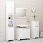 vidaXL Juego de muebles de baño 3 pzas madera ingeniería blanco brillo vidaXL Juego de muebles de baño 3 pzas madera ingeniería blanco brillo