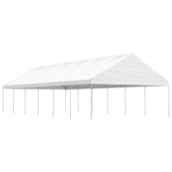 vidaXL Cenador con techo polietileno blanco 13,38x5,88x3,75 m