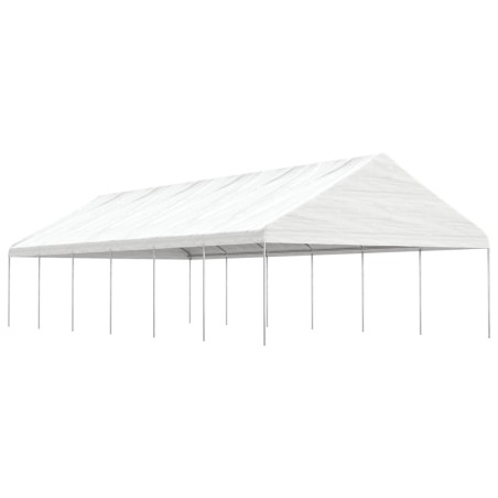 vidaXL Cenador con techo polietileno blanco 13,38x5,88x3,75 m