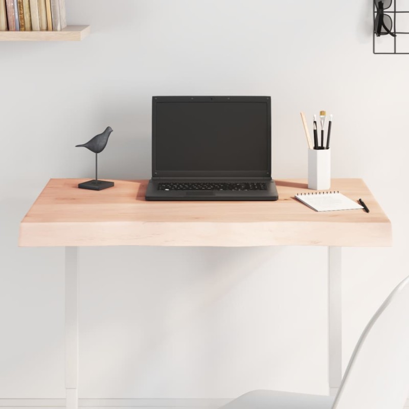 vidaXL Tablero de mesa madera maciza borde natural 80x50x(2-6) cm vidaXL Tablero de mesa madera maciza borde natural 80x50x(2-6) cm