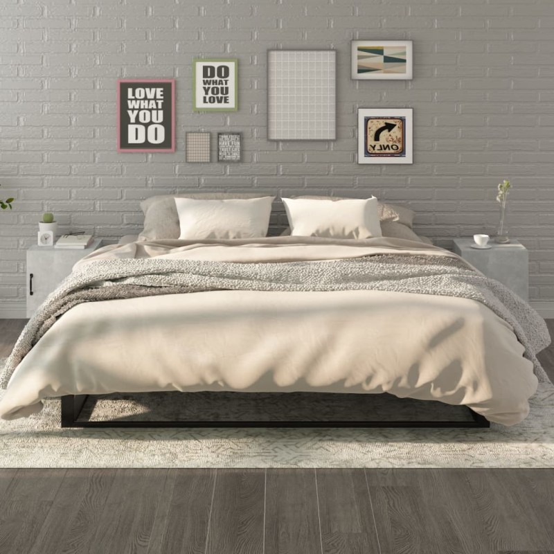 vidaXL Mesitas de noche 2 unidades madera contrachapada gris hormigón vidaXL Mesitas de noche 2 unidades madera contrachapada gris hormigón