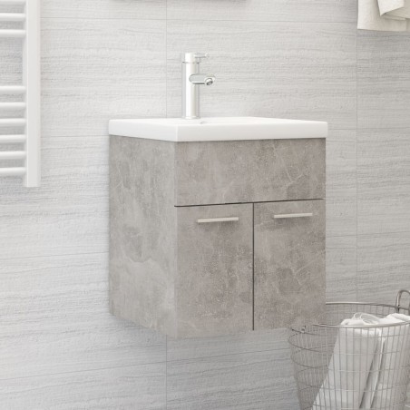 vidaXL Mueble con lavabo madera de ingeniería gris hormigón