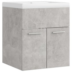 vidaXL Mueble con lavabo madera de ingeniería gris hormigón