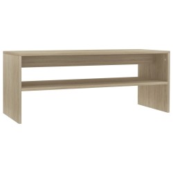 vidaXL Mesa de centro madera contrachapada roble Sonoma 100x40x40 cm