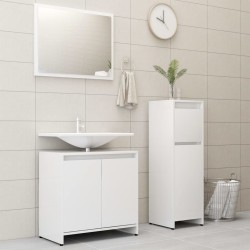vidaXL Juego de muebles de baño 3 piezas madera ingeniería blanco