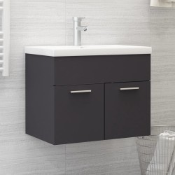 vidaXL Mueble con lavabo madera de ingeniería gris