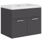 vidaXL Mueble con lavabo madera de ingeniería gris vidaXL Mueble con lavabo madera de ingeniería gris