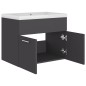 vidaXL Mueble con lavabo madera de ingeniería gris vidaXL Mueble con lavabo madera de ingeniería gris