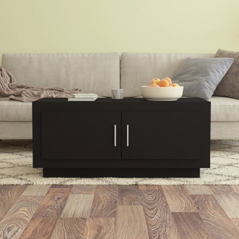 vidaXL Mesa de centro madera de ingeniería negra 102x50x45 cm vidaXL Mesa de centro madera de ingeniería negra 102x50x45 cm