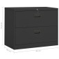 vidaXL Armario archivador de acero antracita 90x46x72,5 cm 