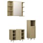 vidaXL Juego muebles de baño 3 pzas madera de ingeniería roble Sonoma vidaXL Juego muebles de baño 3 pzas madera de ingeniería roble Sonoma