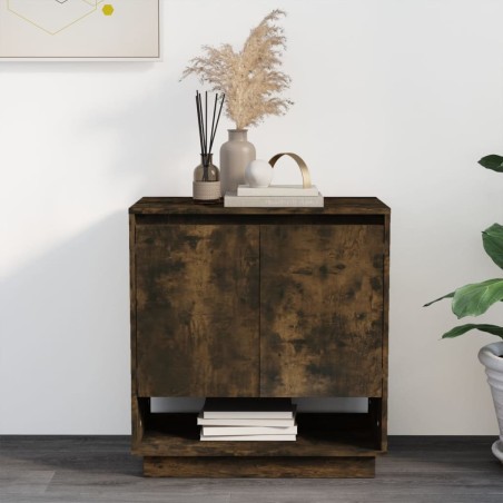 vidaXL Aparador de madera de ingeniería roble ahumado 70x41x75 cm