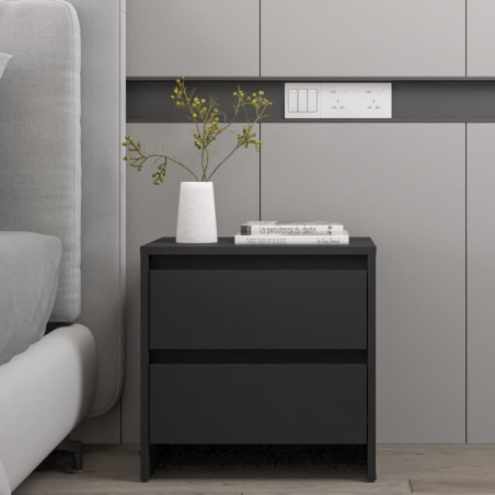 vidaXL Mesita de noche madera de ingeniería negro 45x34,5x44,5 cm