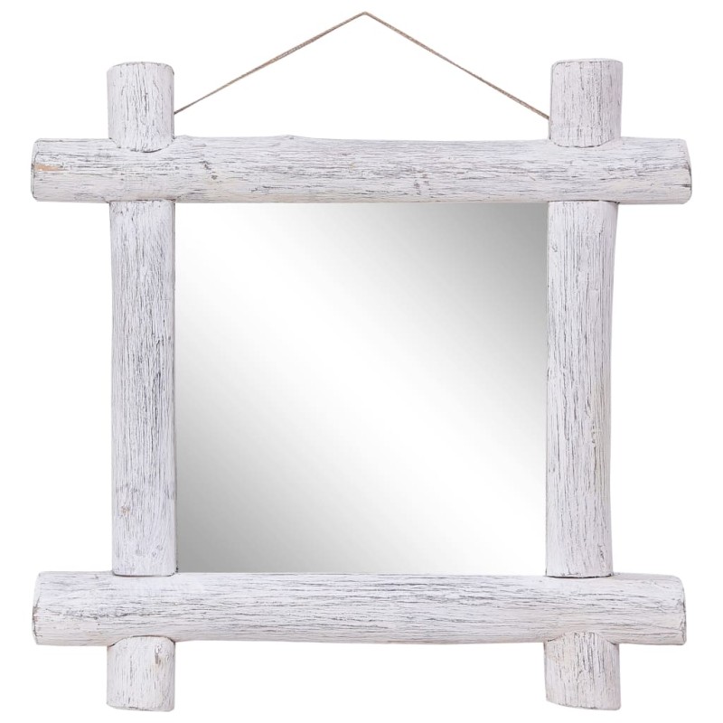 vidaXL Espejo de troncos de madera maciza reciclada blanca 70x70 cm vidaXL Espejo de troncos de madera maciza reciclada blanca 70x70 cm