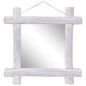 vidaXL Espejo de troncos de madera maciza reciclada blanca 70x70 cm vidaXL Espejo de troncos de madera maciza reciclada blanca 70x70 cm
