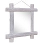 vidaXL Espejo de troncos de madera maciza reciclada blanca 70x70 cm vidaXL Espejo de troncos de madera maciza reciclada blanca 70x70 cm