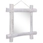 vidaXL Espejo de troncos de madera maciza reciclada blanca 70x70 cm vidaXL Espejo de troncos de madera maciza reciclada blanca 70x70 cm