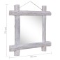 vidaXL Espejo de troncos de madera maciza reciclada blanca 70x70 cm vidaXL Espejo de troncos de madera maciza reciclada blanca 70x70 cm