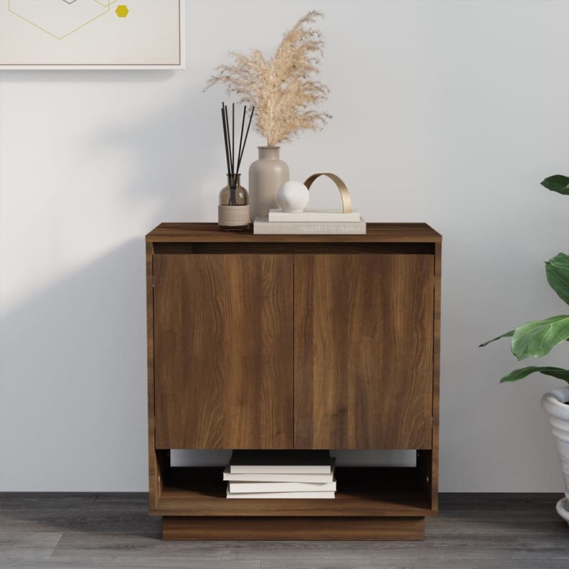 vidaXL Aparador de madera de ingeniería marrón roble 70x41x75 cm
