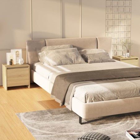 vidaXL Mesita noche 2 uds madera ingeniería roble Sonoma 45x34x44,5 cm