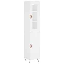 vidaXL Aparador alto madera contrachapada blanco 34,5x34x180 cm