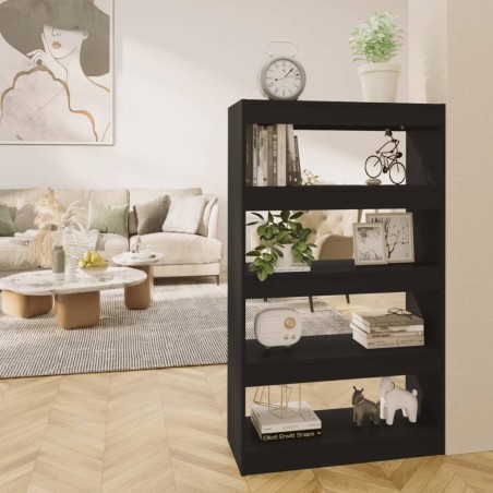 vidaXL Estantería/divisor madera de ingeniería negro 80x30x135 cm