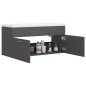 vidaXL Mueble con lavabo madera de ingeniería gris brillante vidaXL Mueble con lavabo madera de ingeniería gris brillante