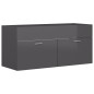 vidaXL Mueble con lavabo madera de ingeniería gris brillante vidaXL Mueble con lavabo madera de ingeniería gris brillante