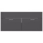 vidaXL Mueble con lavabo madera de ingeniería gris brillante vidaXL Mueble con lavabo madera de ingeniería gris brillante