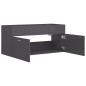 vidaXL Mueble con lavabo madera de ingeniería gris brillante vidaXL Mueble con lavabo madera de ingeniería gris brillante