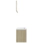 vidaXL Set de muebles de baño madera ingeniería blanco y roble Sonoma vidaXL Set de muebles de baño madera ingeniería blanco y roble Sonoma