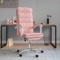 vidaXL Silla de oficina reclinable cuero sintético rosa vidaXL Silla de oficina reclinable cuero sintético rosa