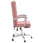 vidaXL Silla de oficina reclinable cuero sintético rosa vidaXL Silla de oficina reclinable cuero sintético rosa