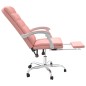 vidaXL Silla de oficina reclinable cuero sintético rosa vidaXL Silla de oficina reclinable cuero sintético rosa