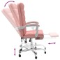 vidaXL Silla de oficina reclinable cuero sintético rosa vidaXL Silla de oficina reclinable cuero sintético rosa