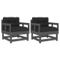 vidaXL Sillones de jardín con cojines 2 uds madera maciza de pino gris vidaXL Sillones de jardín con cojines 2 uds madera maciza de pino gris